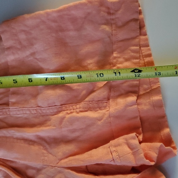 Athleta Cabo Linen 4" Shorts Size 0 Resortwear Vacation Orange Elastic Waist - Picture 12 of 12